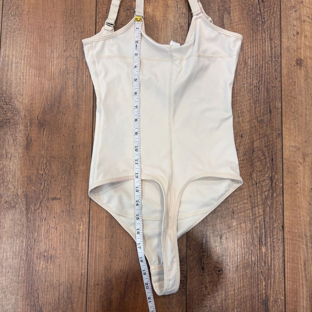 SHAPERX Seamless Open-Bust Tummy Control Thong Bodysuit Women's XS Beige $50 - Picture 11 of 12